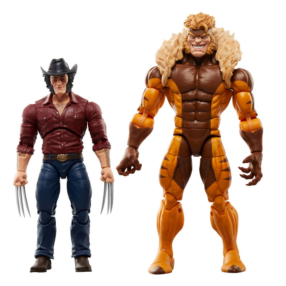 Wolverine 50th Anniversary Marvel Legends Action Figure 2-Pack Marvel's Logan & Sabretooth (Forhåndsbestilling)