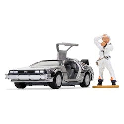 Corgi Back to the future DeLorean og Doc Brown Figur 1:36