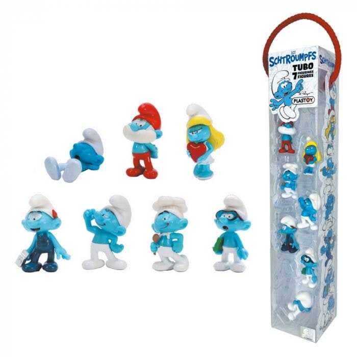 Smurfene : Figurtube 7 mini-figurer