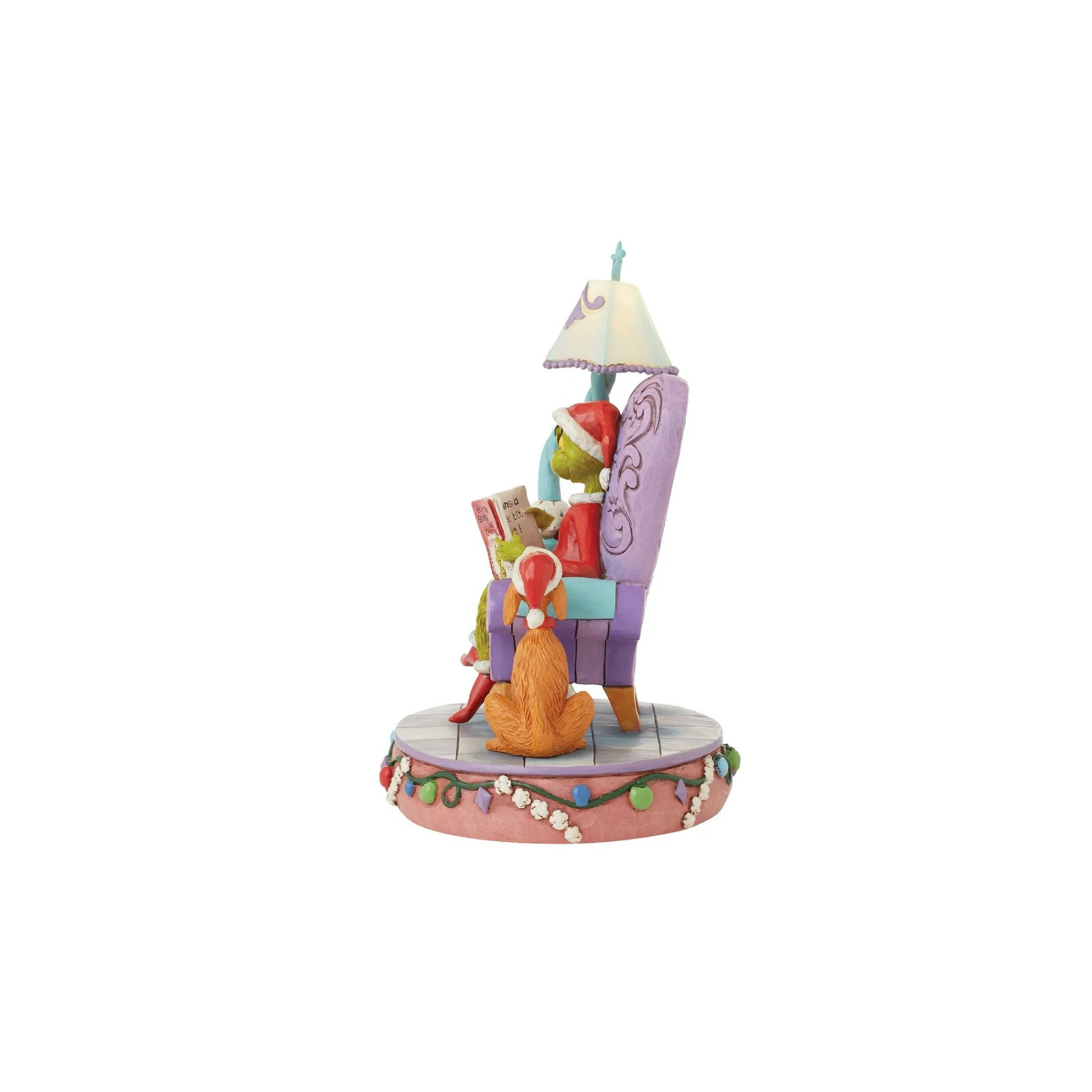 Grinch in Chair with Light-up Lamp