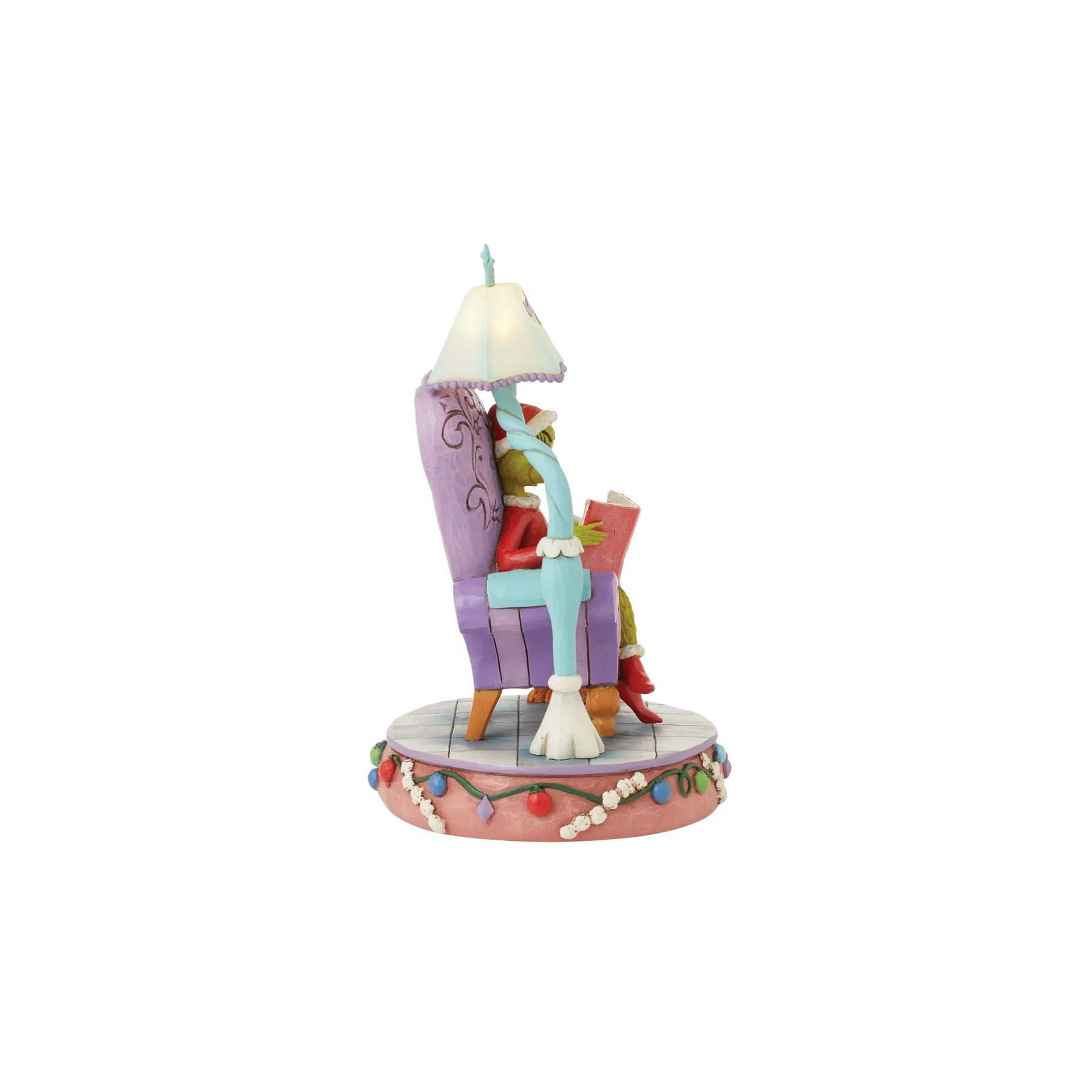 Grinch in Chair with Light-up Lamp