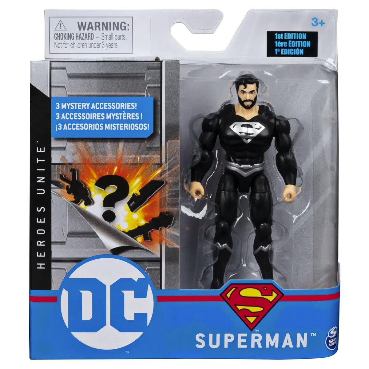 DC Basic spinmaster 10 cm Supermann (Sort drakt)