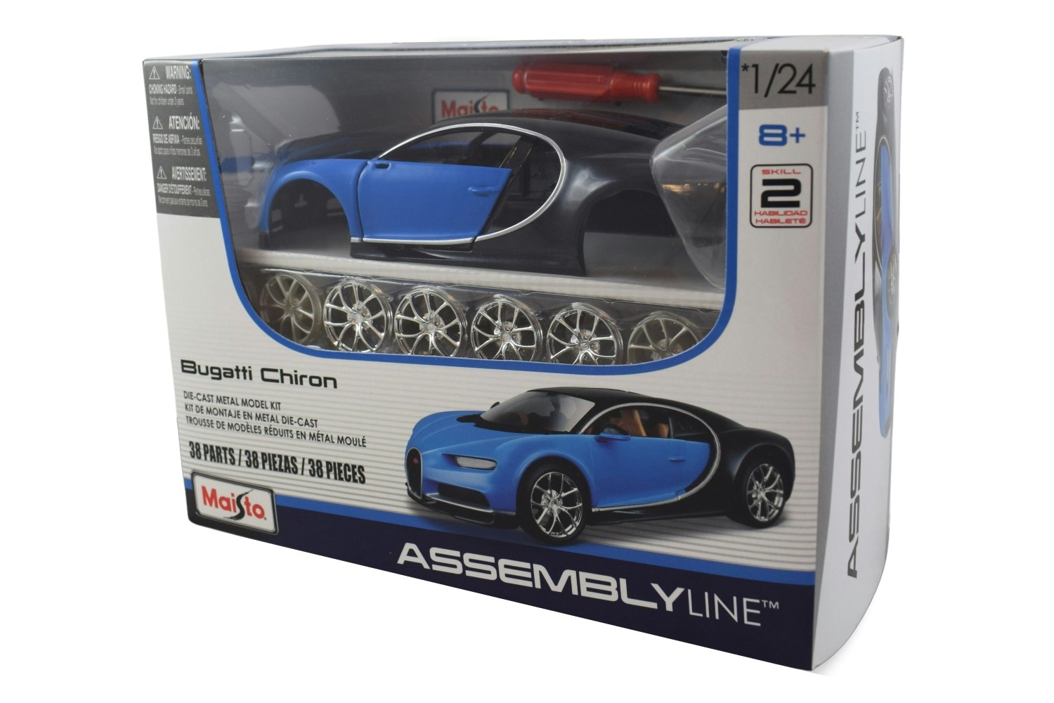 Bugatti Chiron 1:24 Blå (Assembly line)