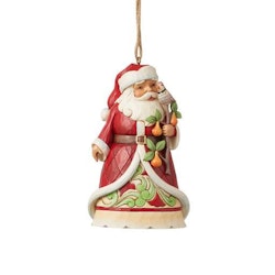 Santa Holding Partridge in Pear Tree (Hanging Ornament)