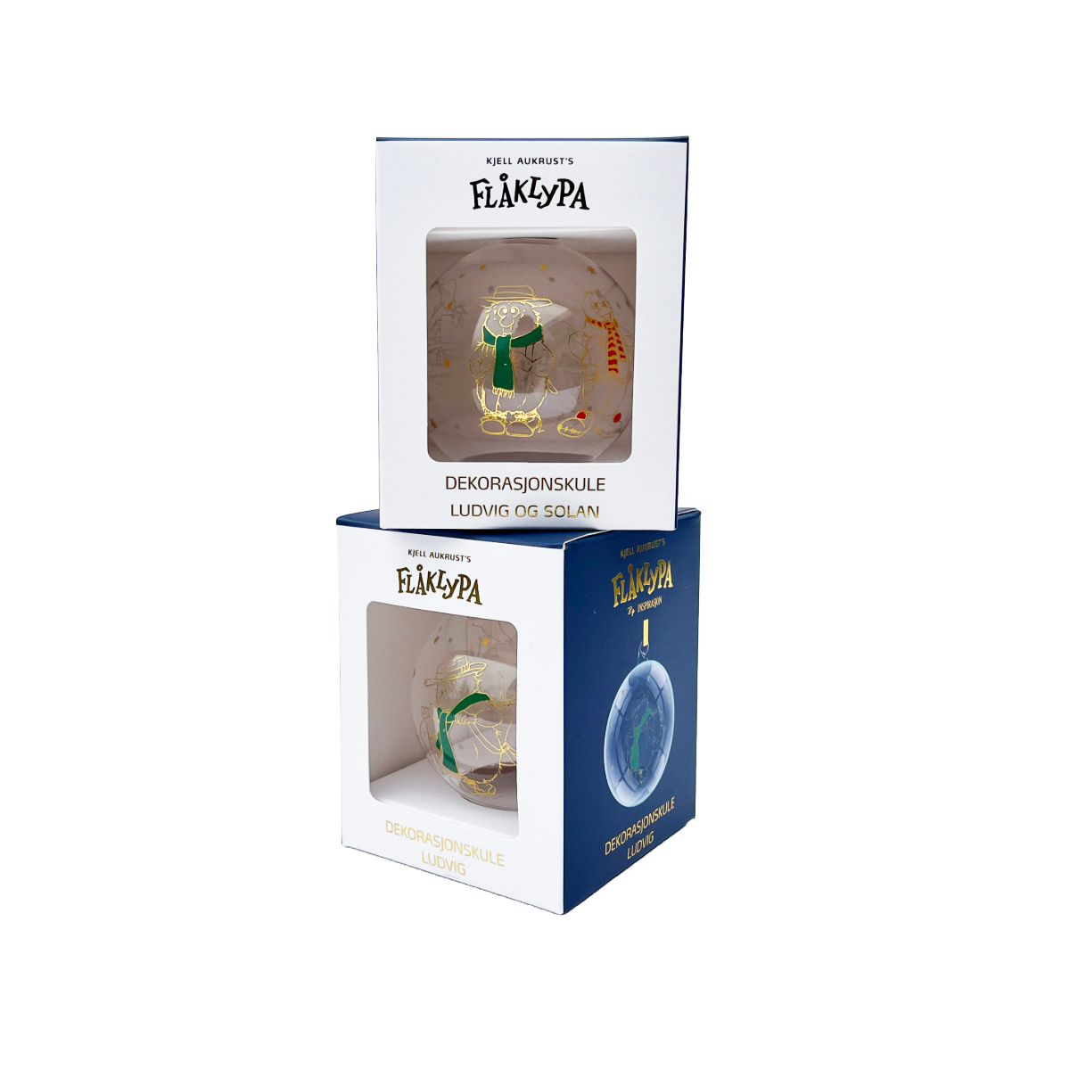 Flåklypa Julekule 7 cm - Ludvig