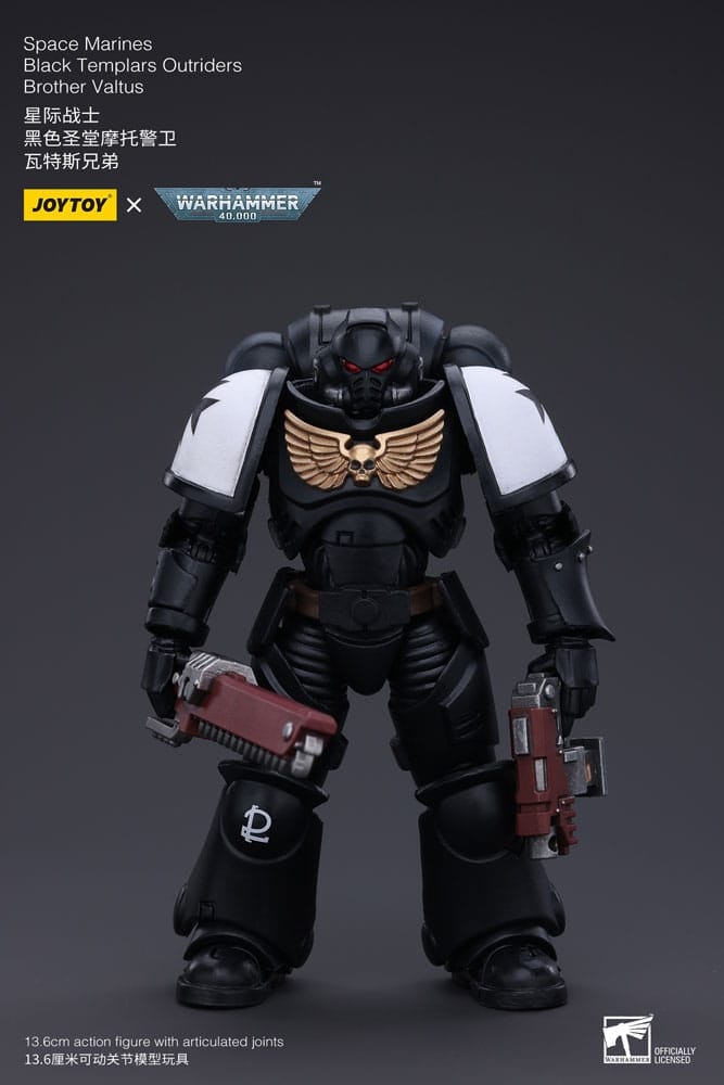 Warhammer 40k Action Figure 1/18 Space Marines Black Templars Outriders Brother Valtus 14 cm (Totalpris 479,-)