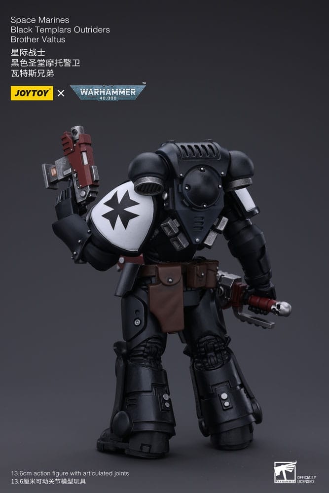 Warhammer 40k Action Figure 1/18 Space Marines Black Templars Outriders Brother Valtus 14 cm (Totalpris 479,-)