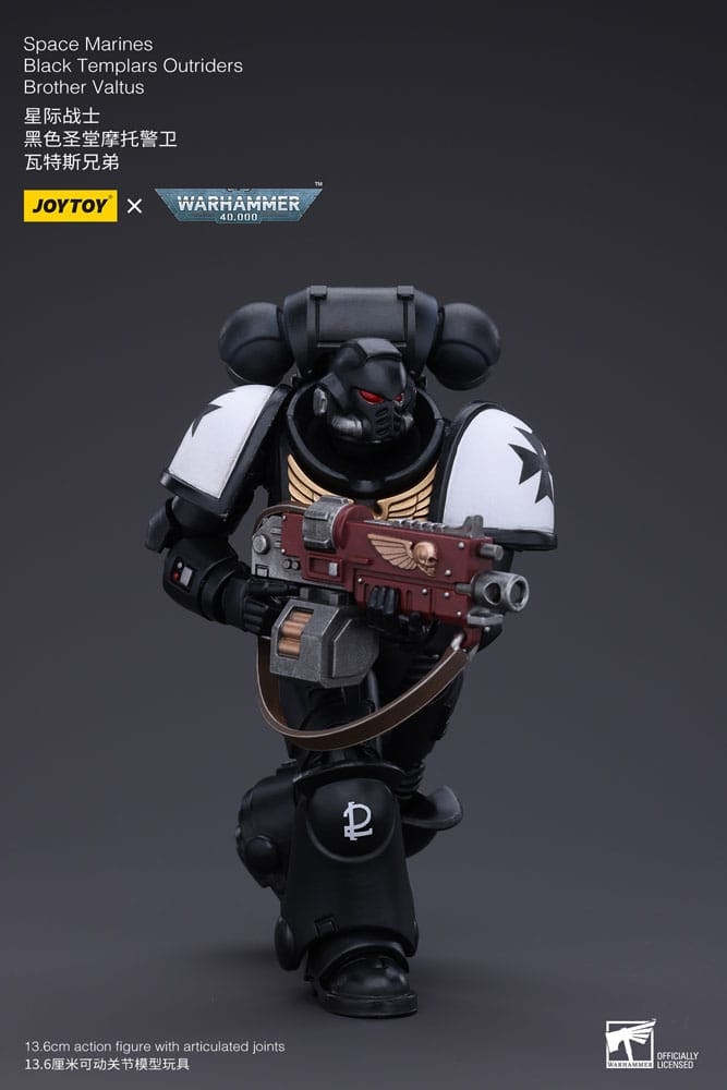 Warhammer 40k Action Figure 1/18 Space Marines Black Templars Outriders Brother Valtus 14 cm (Totalpris 479,-)