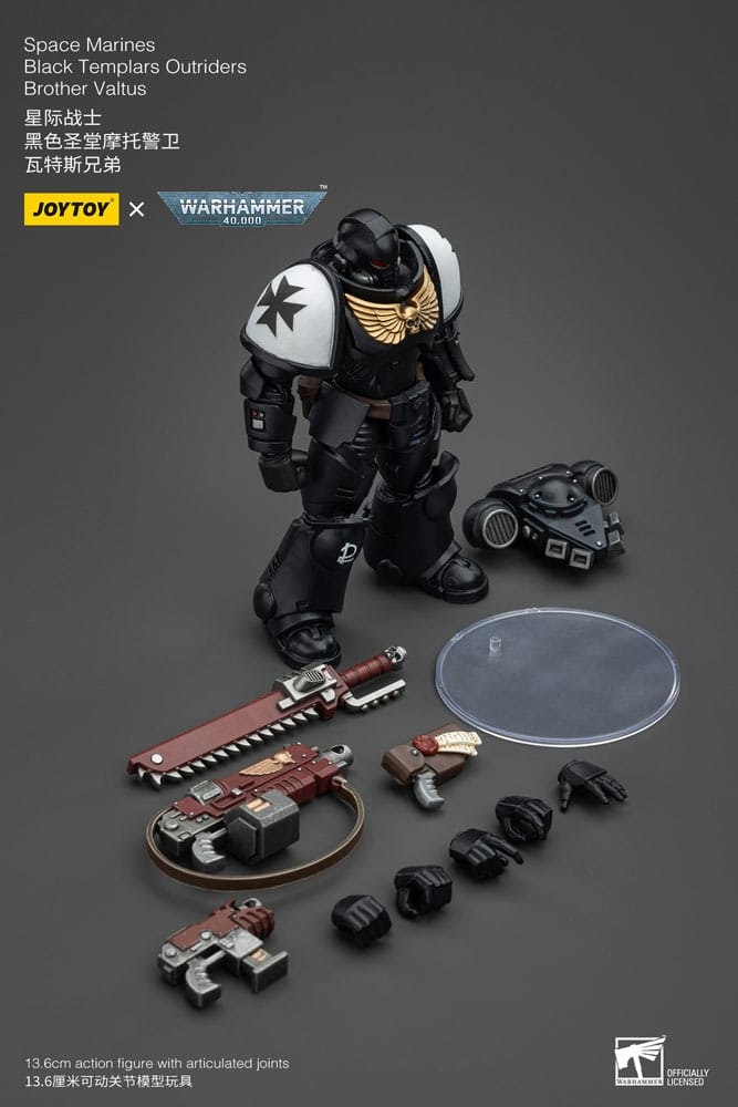 Warhammer 40k Action Figure 1/18 Space Marines Black Templars Outriders Brother Valtus 14 cm (Totalpris 479,-)