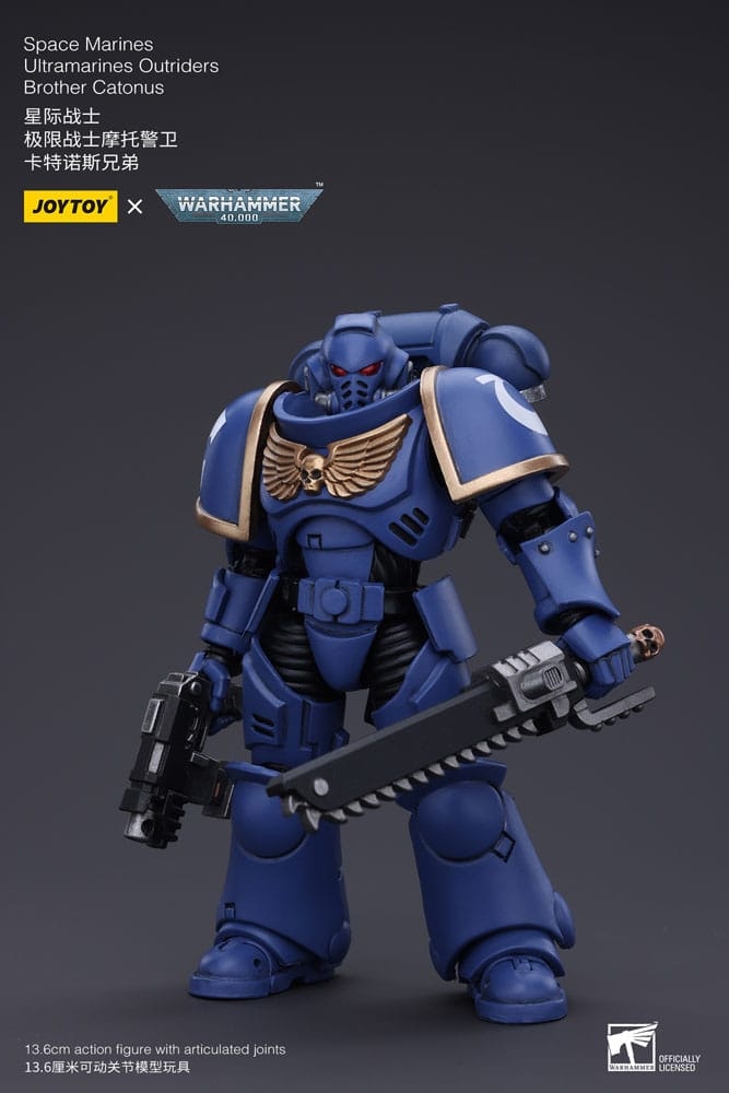Warhammer 40k Action Figure 1/18 Space Marines Ultramarines Outriders Brother Catonus 14 cm (Totalpris 479,-)