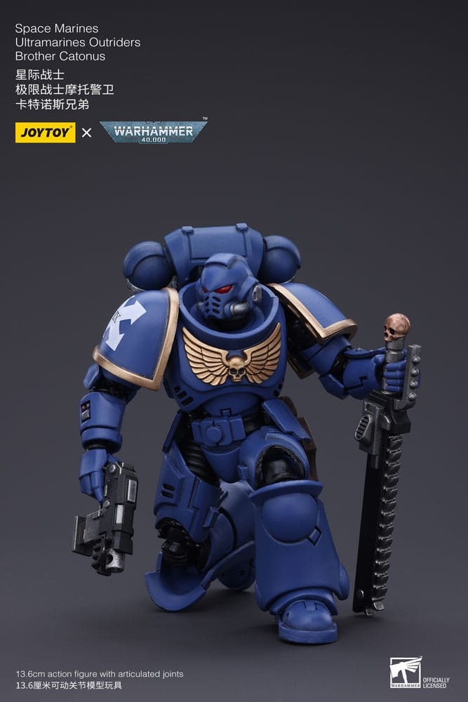 Warhammer 40k Action Figure 1/18 Space Marines Ultramarines Outriders Brother Catonus 14 cm (Totalpris 479,-)