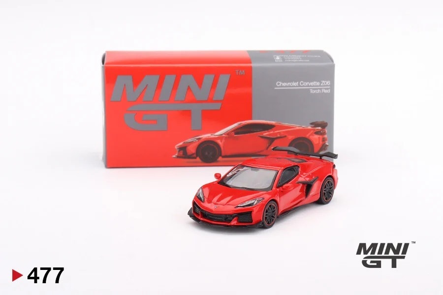MINI GT 1:64 Chevrolet Corvette Z06 2023 Torch Red RHD