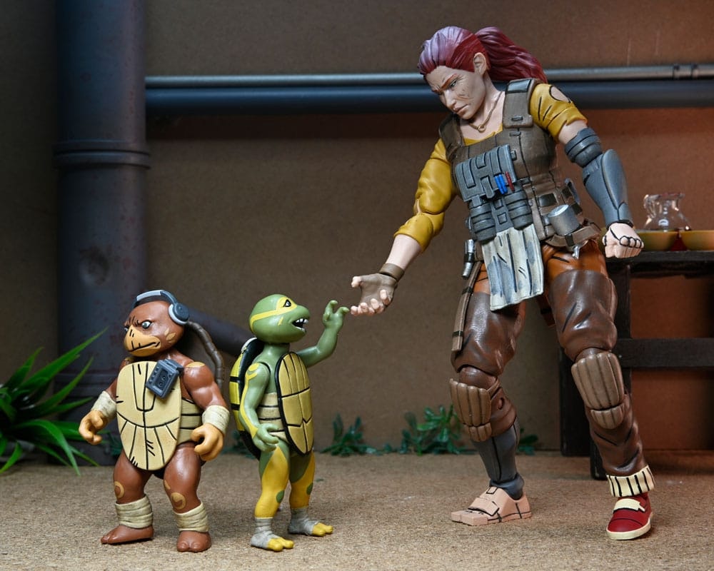 TMNT (The Last Ronin The Lost Years) Action Figure Grammy April with Baby Yi & Moja 18 cm (Totalpris 898-)