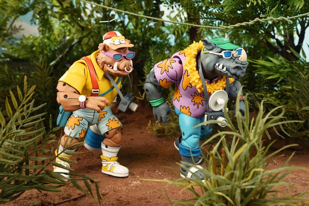 TMNT (Cartoon 1980) Action Figure 2 Pack Vacation Bebop and Rocksteady 18 cm (Totalpris 995-)
