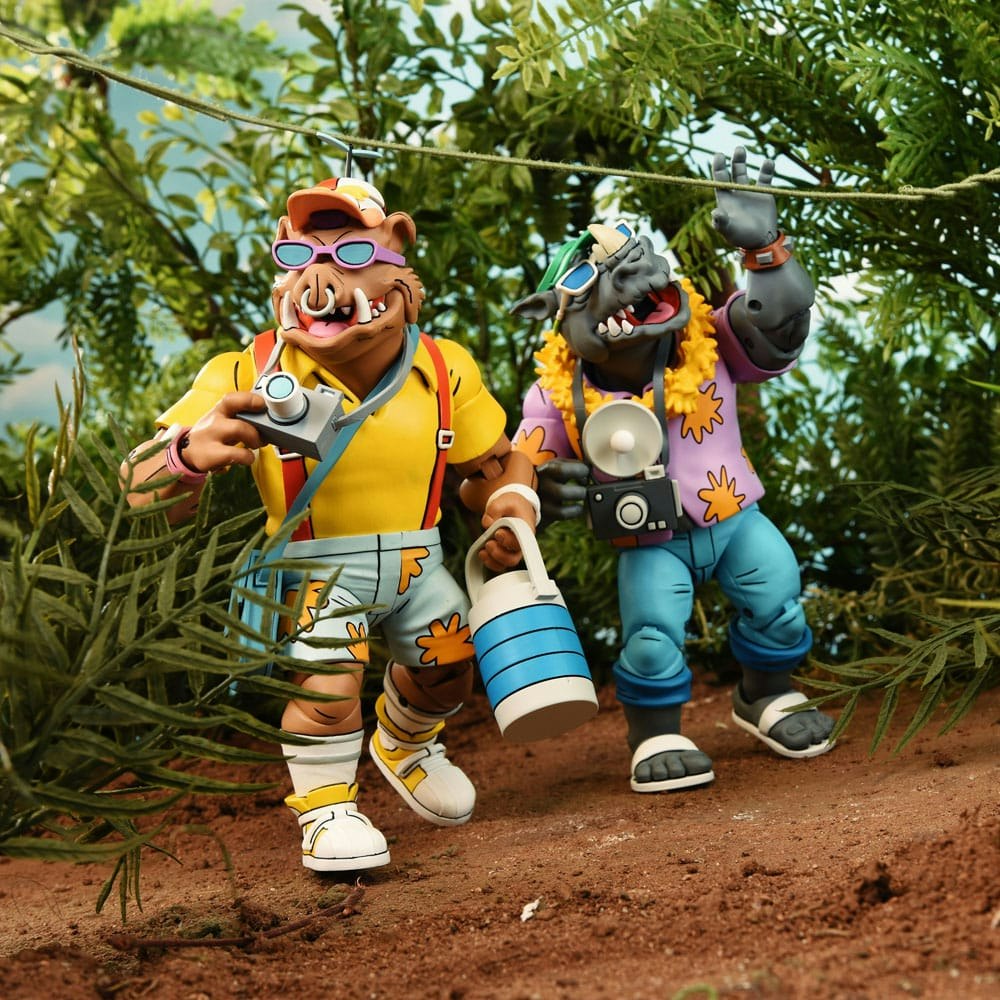 TMNT (Cartoon 1980) Action Figure 2 Pack Vacation Bebop and Rocksteady 18 cm (Totalpris 995-)