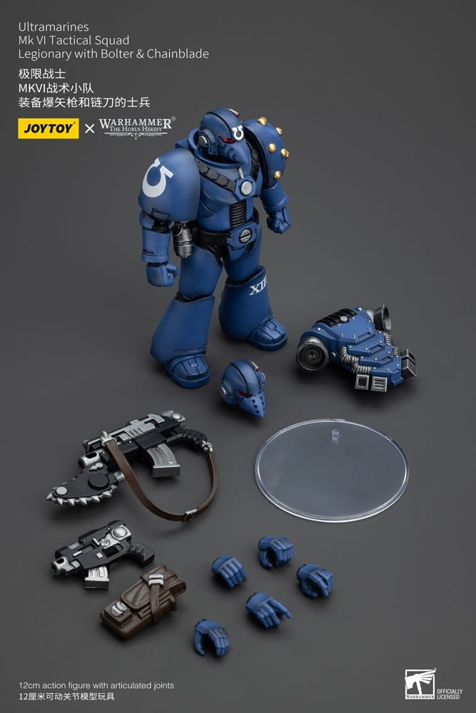 Warhammer The Horus Heresy Action Figure 1/18 Ultramarines MK VI Tactical Squad Legionary with Bolter& Chainblade 12 cm