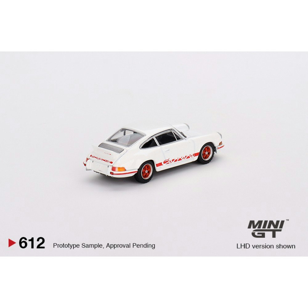 MINI GT 1:64 Porsche 911 Carrera RS 2.7 Grand Prix White with Red Livery