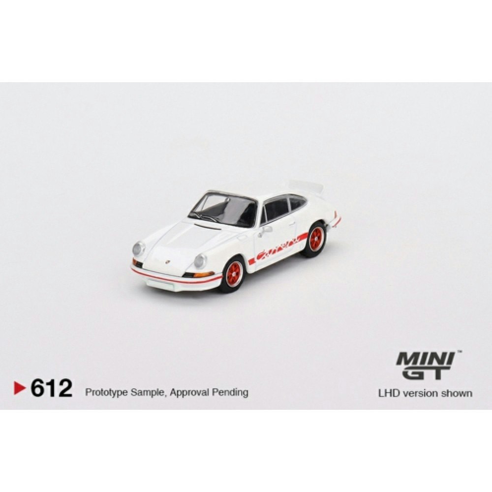 MINI GT 1:64 Porsche 911 Carrera RS 2.7 Grand Prix White with Red Livery