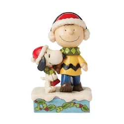 Charlie Brown & Snoopy wrapped in scarf (Totalpris 698,-)