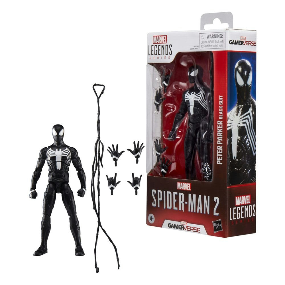 Spider-Man 2 Marvel Legends Gamerverse Action Figure Peter Parker (Black Suit) 15 cm (Totalpris 389,-)