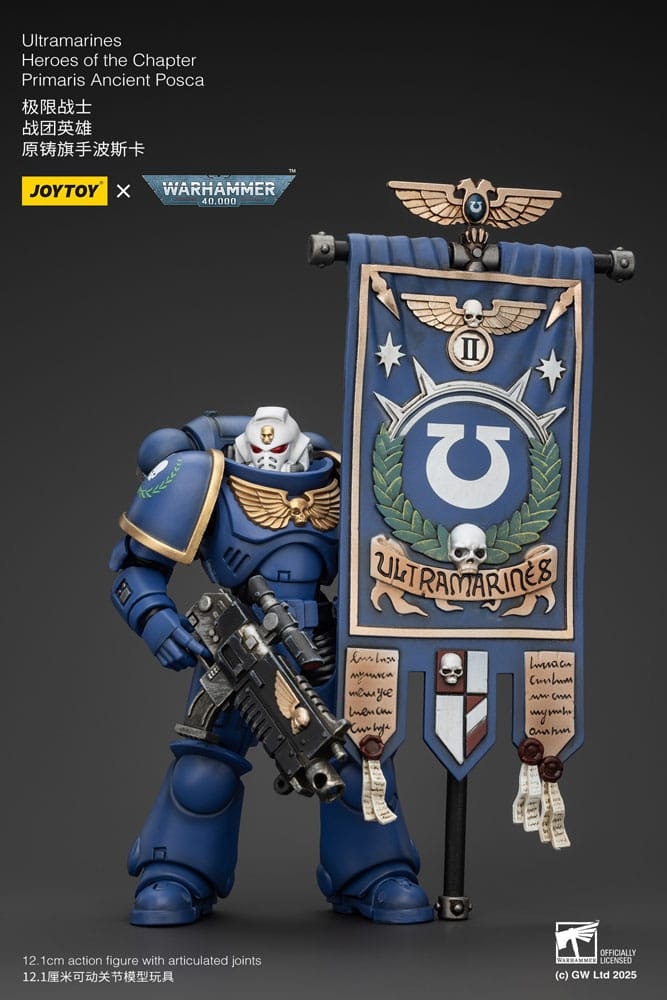 Warhammer 40k Action Figure 1/18 Ultramarines Heroes of the Chapter Primaris Ancient Posca 20 cm (Totalpris 529,-)