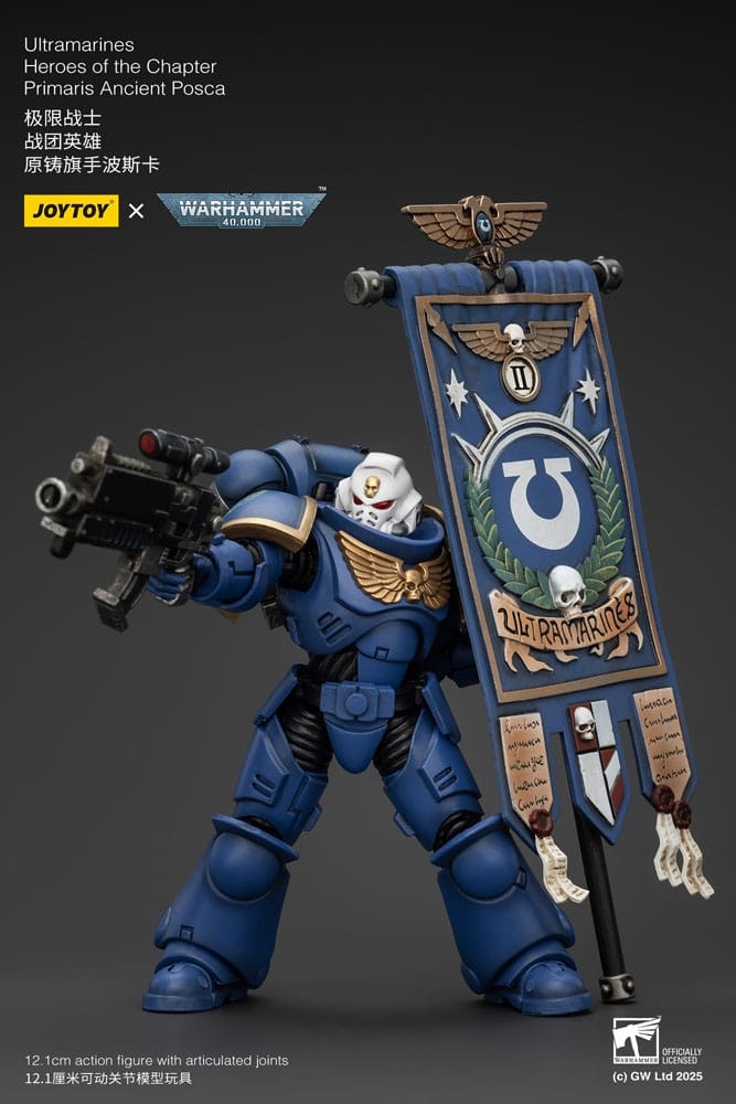 Warhammer 40k Action Figure 1/18 Ultramarines Heroes of the Chapter Primaris Ancient Posca 20 cm (Totalpris 529,-)