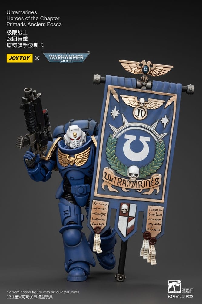 Warhammer 40k Action Figure 1/18 Ultramarines Heroes of the Chapter Primaris Ancient Posca 20 cm (Totalpris 529,-)
