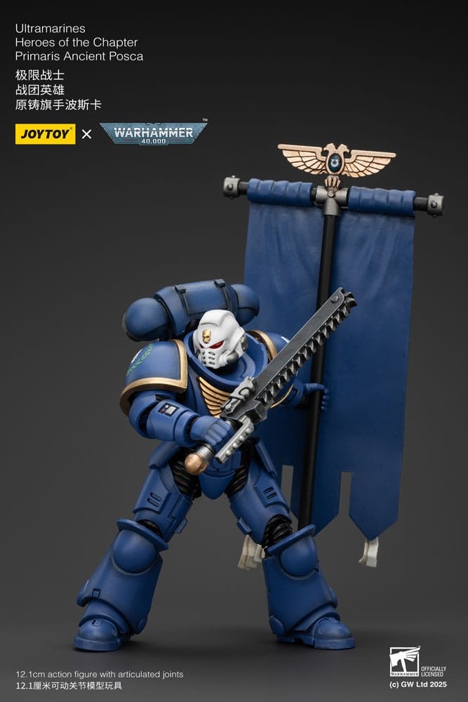 Warhammer 40k Action Figure 1/18 Ultramarines Heroes of the Chapter Primaris Ancient Posca 20 cm (Totalpris 529,-)