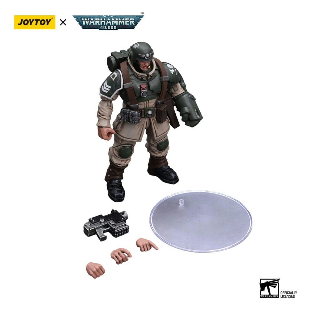 Warhammer 40k Action Figure 1/18 Astra Militarum Cadian Command Squad Veteran Sergeant with Power Fist 12 cm (Totalpris 598,-)