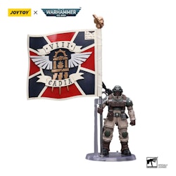Warhammer 40k Action Figure 1/18 Astra Militarum Cadian Command Squad Veteran with Regimental Standard 12 cm (Totalpris 649,-)