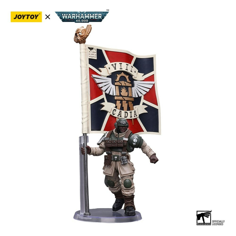 Warhammer 40k Action Figure 1/18 Astra Militarum Cadian Command Squad Veteran with Regimental Standard 12 cm (Totalpris 649,-)