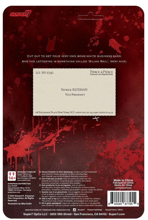 American Psycho (2000) ReAction Action Patrick Bateman (Raincoat) 10 cm