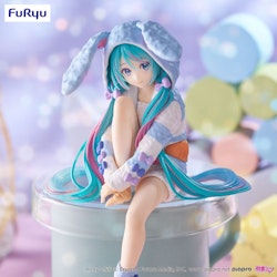 Hatsune Miku Noodle Stopper PVC Statue Hatsune Miku Rabbit Ear Hood Pajama Blue Color Ver. 14 cm (Totalpris 379,-)