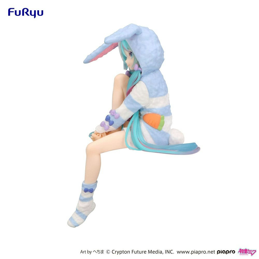 Hatsune Miku Noodle Stopper PVC Statue Hatsune Miku Rabbit Ear Hood Pajama Blue Color Ver. 14 cm (Totalpris 379,-)