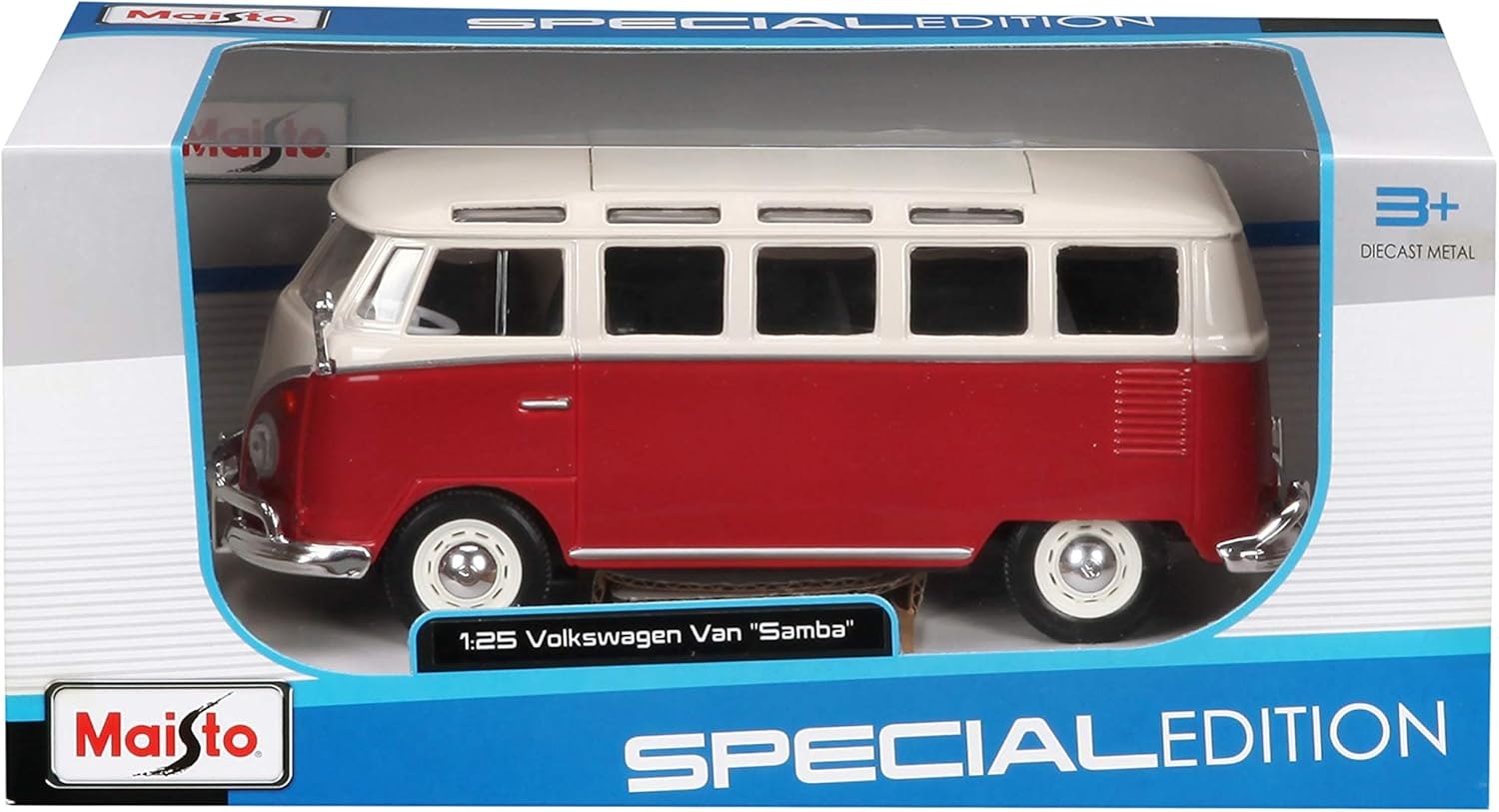 Volkswagen Van Samba Rød 1:24