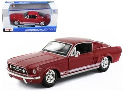 Ford Mustang GT 1967 Rød 1:24