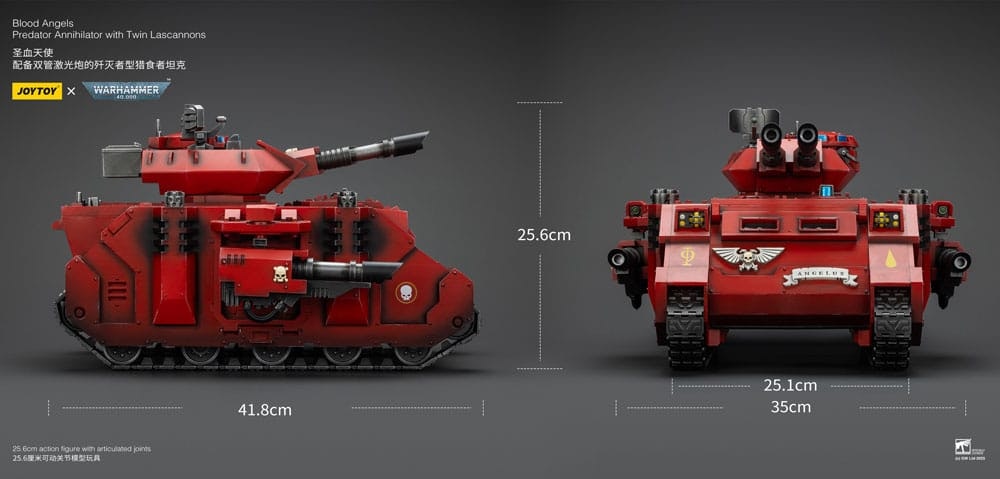 Warhammer 40k Action Figure 1/18 Blood Angels Predator Annihilator with Twin Lascannons 26 cm (Totalpris 2.395,-)