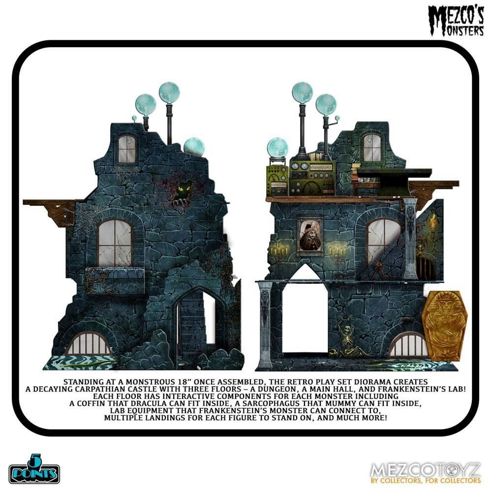 Mezco's Monsters 5 Points Action Figures Tower of Fear Deluxe Set 45cm