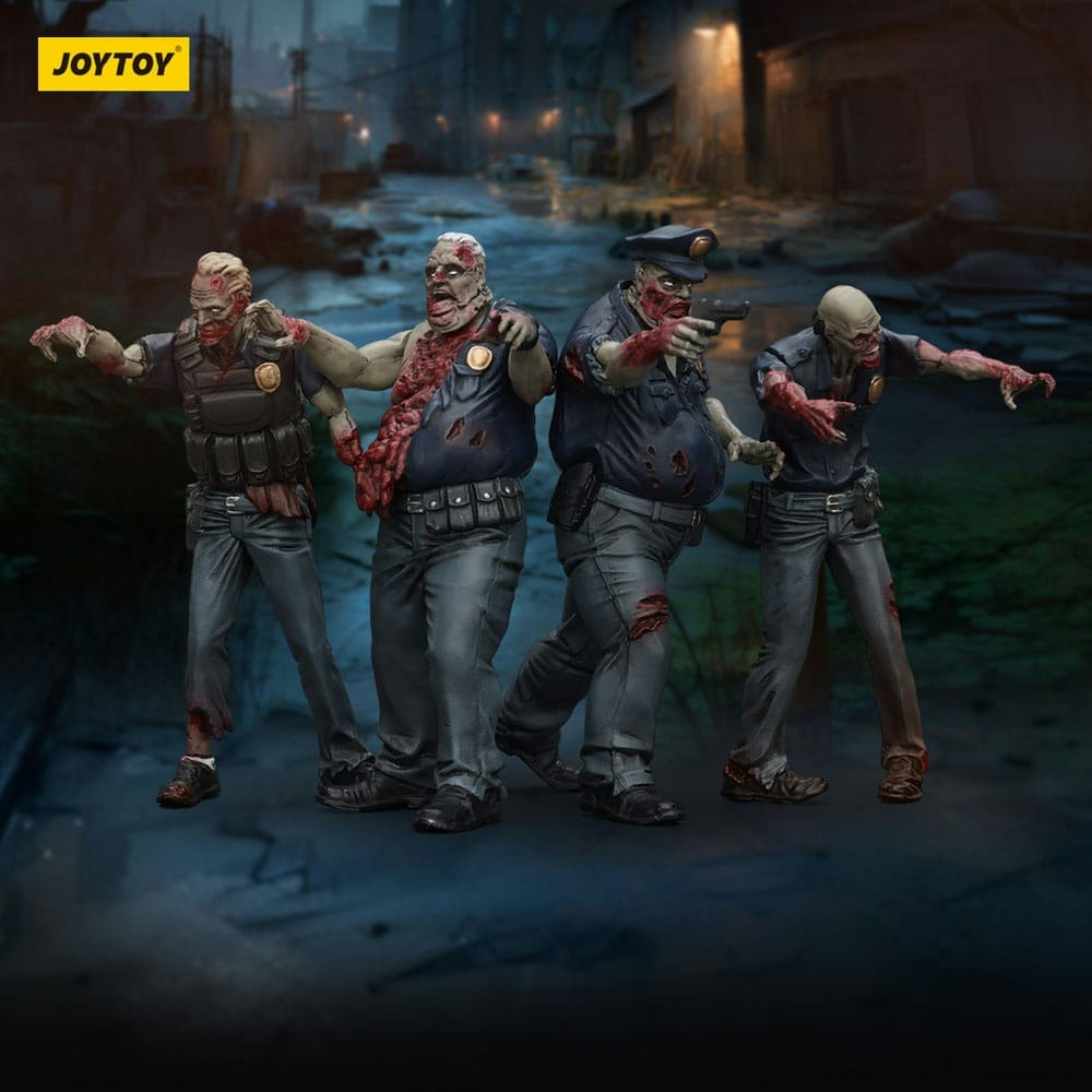 Zombie Dark Source Action Figures 4-Pack Police (Male) 8 cm (Totalpris 249,-)