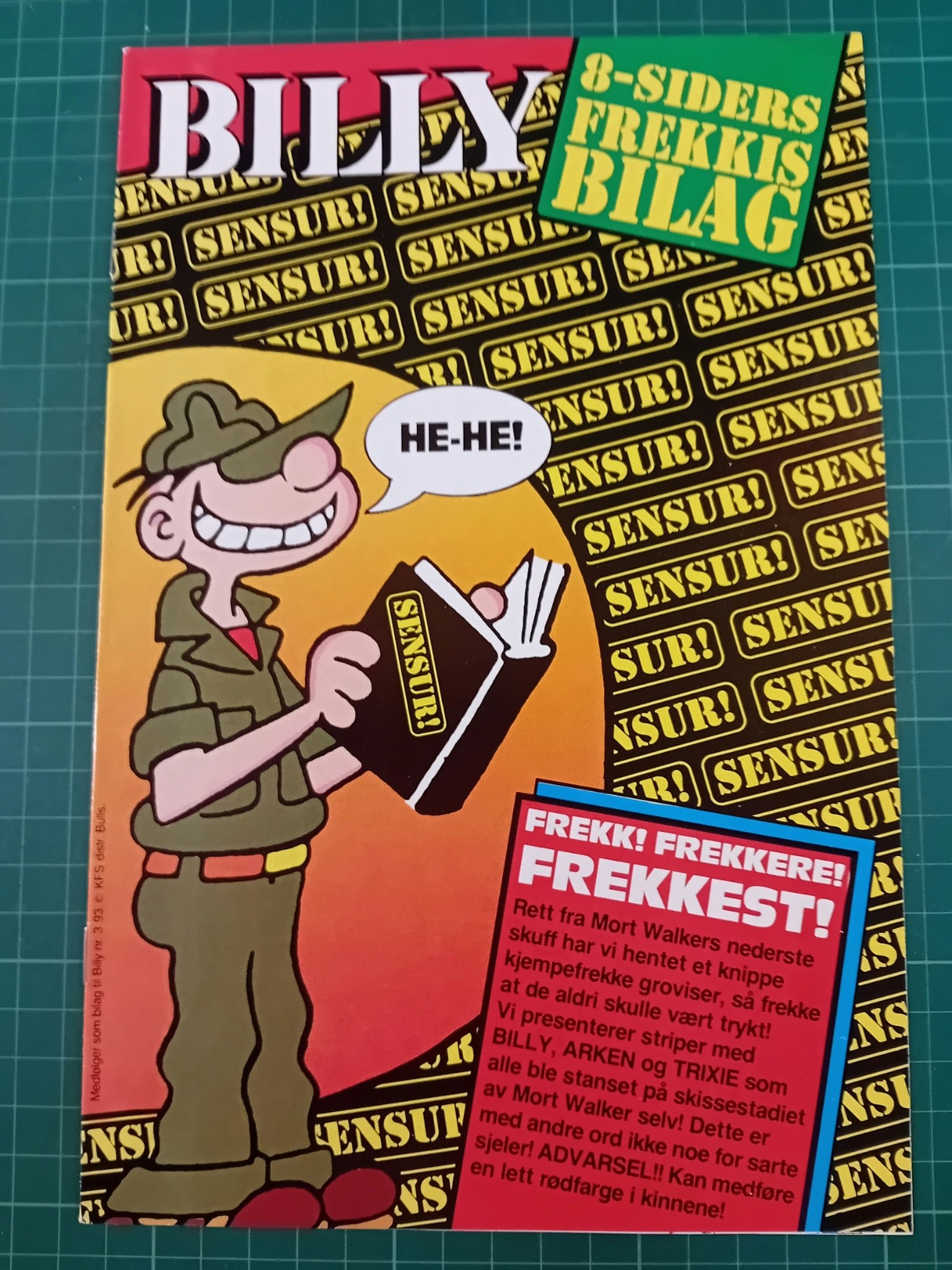 Billy bilag : Sensur bilag 8 sider