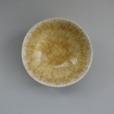 Glazed bowl Golden handmade from Portugal NEW
