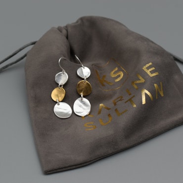 Handmade earrings in gold and silver from Karine Sultan