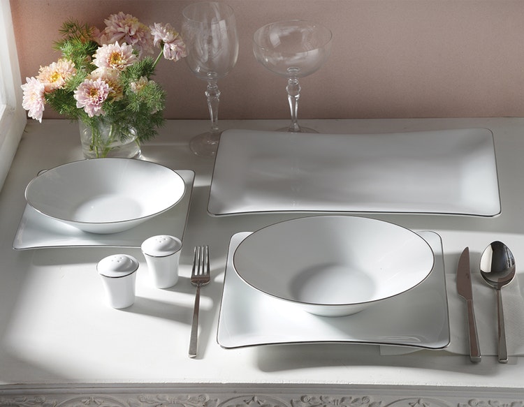 Vinci Silver - 42 delers porselenmiddagsservise