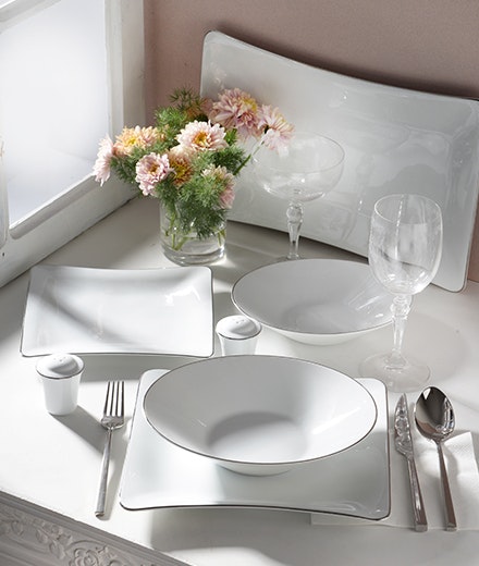 Vinci Silver - 42 delers porselenmiddagsservise