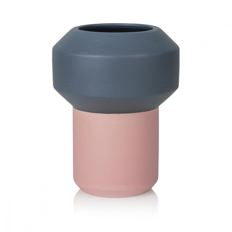 Fumario Vase Dark Grey & Pink