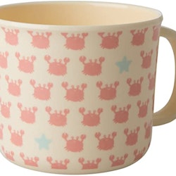 Rice Melamine baby cup with crabs and starfish print