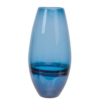 SANNA Glassvase konet m/dekorstripe D17 H35 royal blue