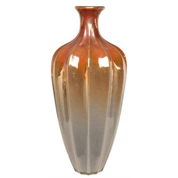 Vase brun/grå ton-i-ton 20x45cm