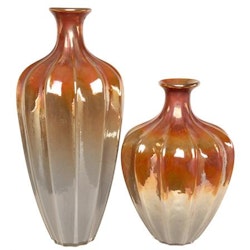 Vase brun/grå ton-i-ton 20x45cm