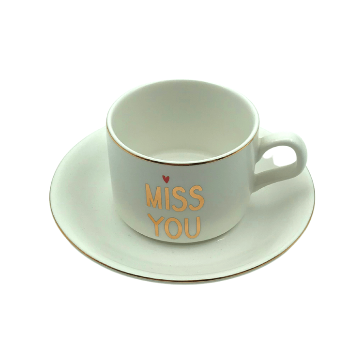 Espresso / Kaffemuggar set "I miss you"